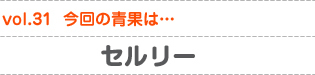 vol.31　今回の青果は…セルリー