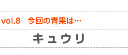 vol.8　今回の青果は…キュウリ