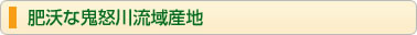 肥沃な鬼怒川流域産地