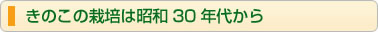 きのこの栽培は昭和30年代から